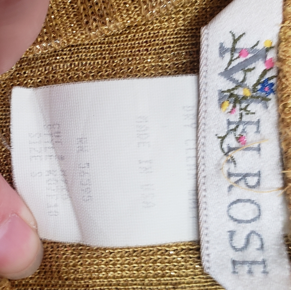 Vintage Gold Yellow Ribbed Turtle Neck Tank Small - Picture 4 of 4